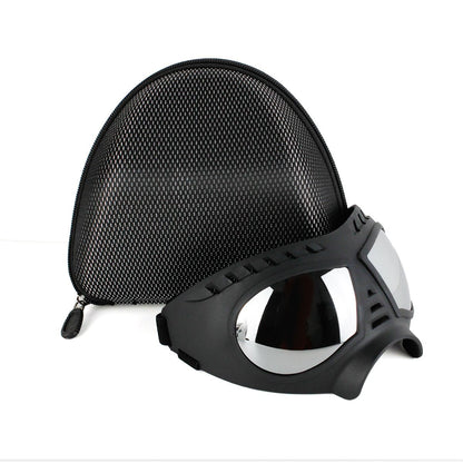 Reflective Lens Dog Goggles – Black Adjustable
