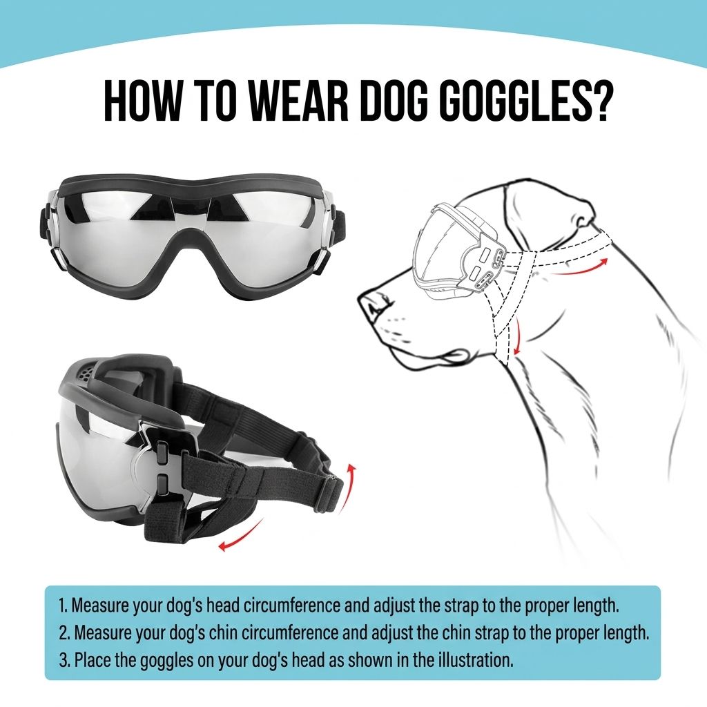 Adjustable Dog Goggles – Clear Lens Small