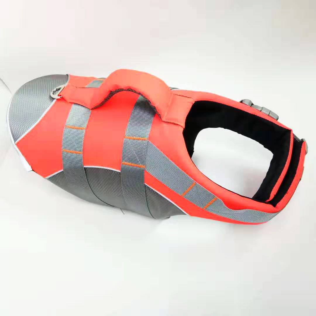 Dog Life Jacket with Grab Handle – Orange Medium