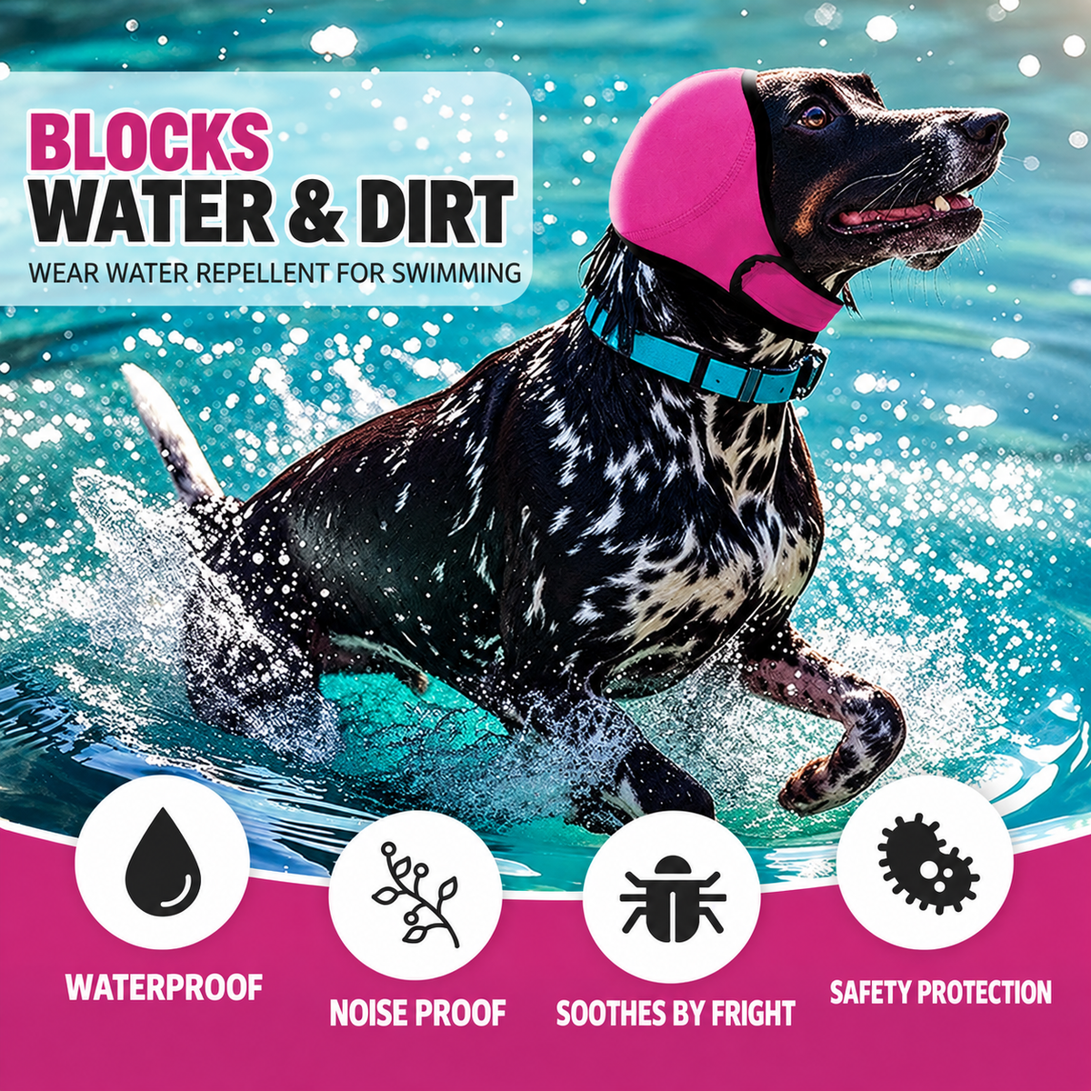 Adjustable Dog Ear Cover – Grey Medium