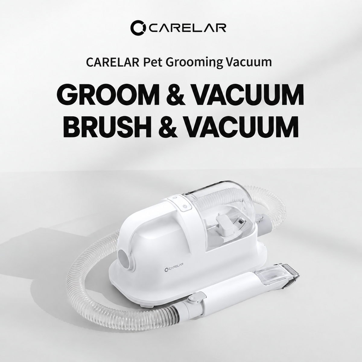 5-in-1 Pet Grooming Vacuum Kit – White