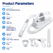 5-in-1 Pet Grooming Vacuum Kit – White