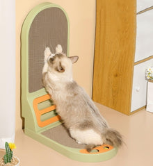 CARLA HOME Vertical L-Shape Cat Scratching Board – Durable Cardboard with Ball Toy for Indoor Cats