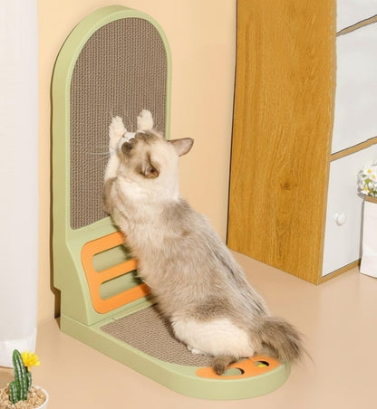 CARLA HOME Vertical L-Shape Cat Scratching Board – Durable Cardboard with Ball Toy for Indoor Cats
