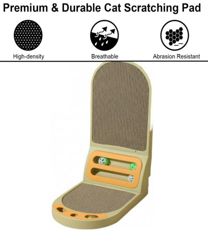 CARLA HOME Vertical L-Shape Cat Scratching Board – Durable Cardboard with Ball Toy for Indoor Cats