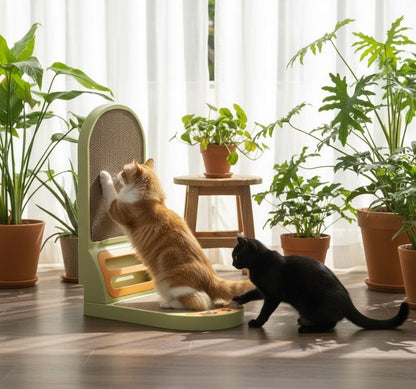 CARLA HOME Vertical L-Shape Cat Scratching Board – Durable Cardboard with Ball Toy for Indoor Cats