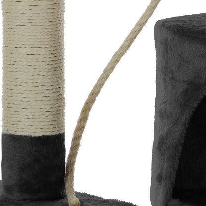 CARLA HOME 140cm Cat Tree for Indoor Cats – Plush Perch, Sisal Scratching Posts & Condo (Dark Grey)