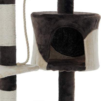 CARLA HOME 140cm Cat Tree for Indoor Cats – Plush Perch, Sisal Scratching Posts & Condo (Beige)