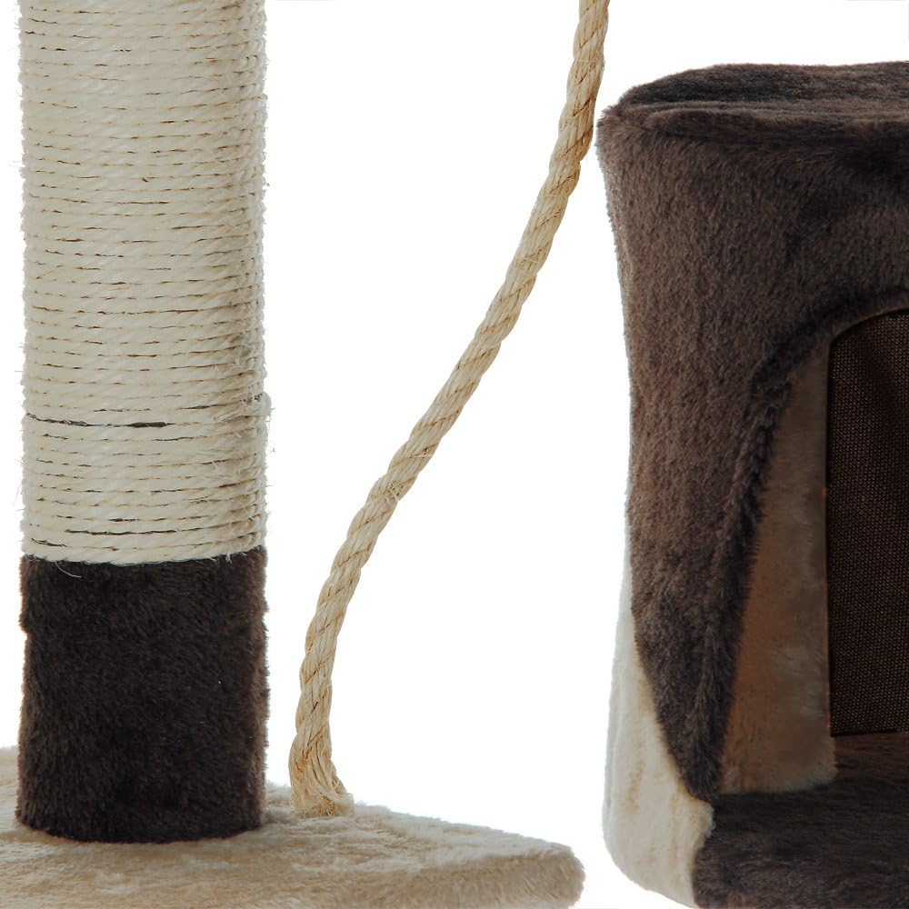 CARLA HOME 140cm Cat Tree for Indoor Cats – Plush Perch, Sisal Scratching Posts & Condo (Beige)