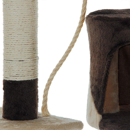 CARLA HOME 140cm Cat Tree for Indoor Cats – Plush Perch, Sisal Scratching Posts & Condo (Beige)