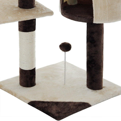 CARLA HOME 140cm Cat Tree for Indoor Cats – Plush Perch, Sisal Scratching Posts & Condo (Beige)