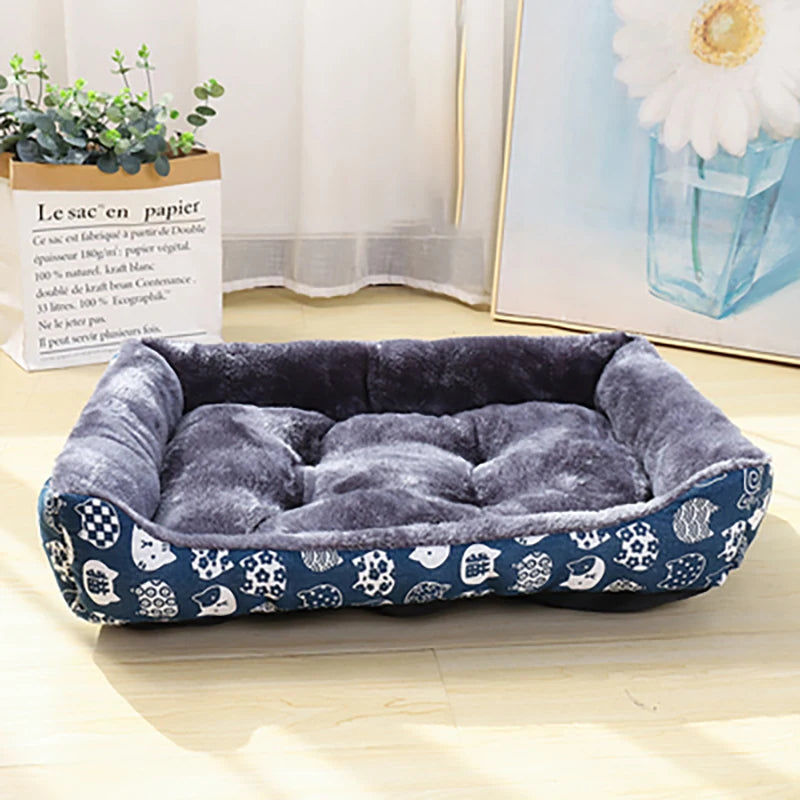 Blue Pet Sofa Bed Mat – Soft & Washable | Dogs & Cats