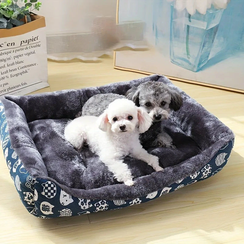 Blue Pet Sofa Bed Mat – Soft & Washable | Dogs & Cats