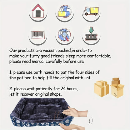 Blue Pet Dog Bed Sofa Mat – XL, Breathable & Washable
