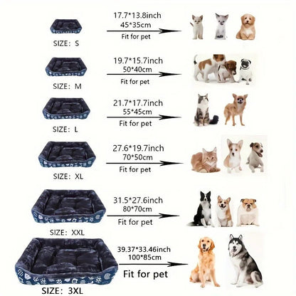 Blue Pet Dog Bed Sofa Mat – XXL, Breathable & Washable