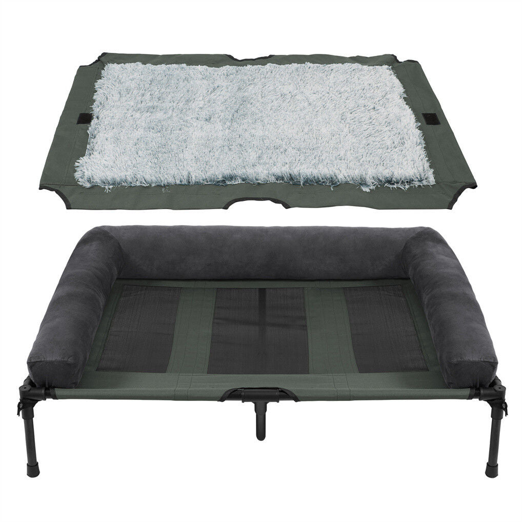 XL Foldable Elevated Dog Bed – 110x80x28cm, Indoor & Outdoor Raised Pet Cot