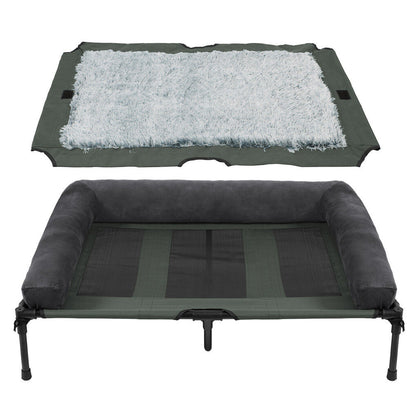 XL Foldable Elevated Dog Bed – 110x80x28cm, Indoor & Outdoor Raised Pet Cot