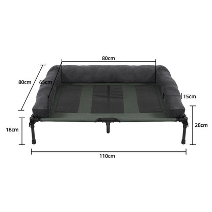 XL Foldable Elevated Dog Bed – 110x80x28cm, Indoor & Outdoor Raised Pet Cot