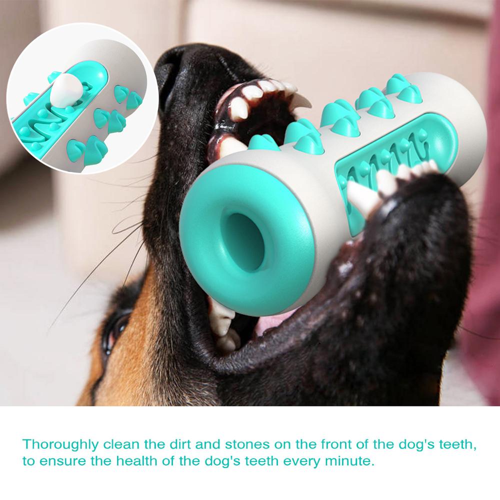 Yellow Indestructible Dog Chew Toy – Squeaky Toothbrush, TPR & Nylon