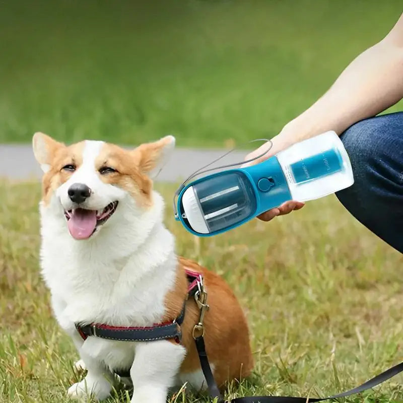 3-in-1 Portable Pet Water Bottle – White, 300mL