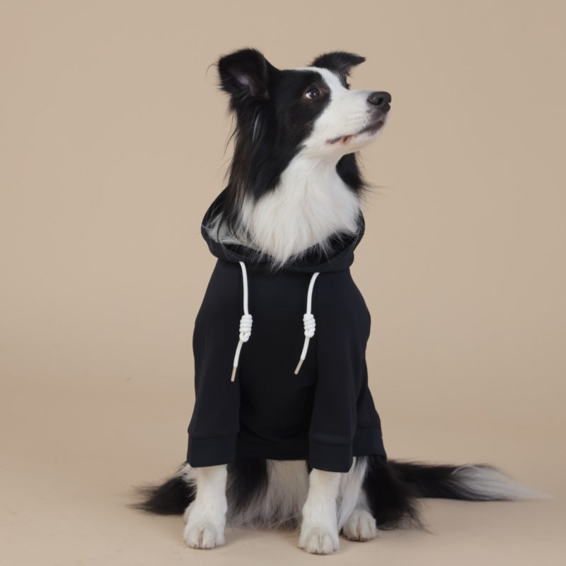 Black Dog Hoodie with Adjustable Drawstring