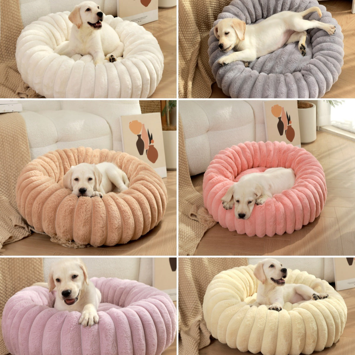 Round Plush Pet Bed - 40cm