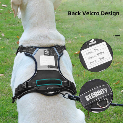 Size M Red Reflective No-Pull Dog Harness - Adjustable & Durable for Large Breeds, Anti-Escape Design