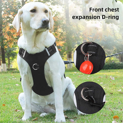 Size XL Blue Reflective No-Pull Dog Harness - Adjustable & Durable for Large Breeds, Anti-Escape Design