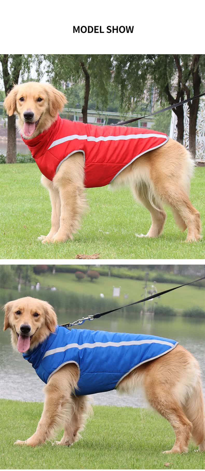 Size 4XL Yellow Reflective Winter Dog Jacket - Warm & Waterproof Outdoor Coat for Large Breeds