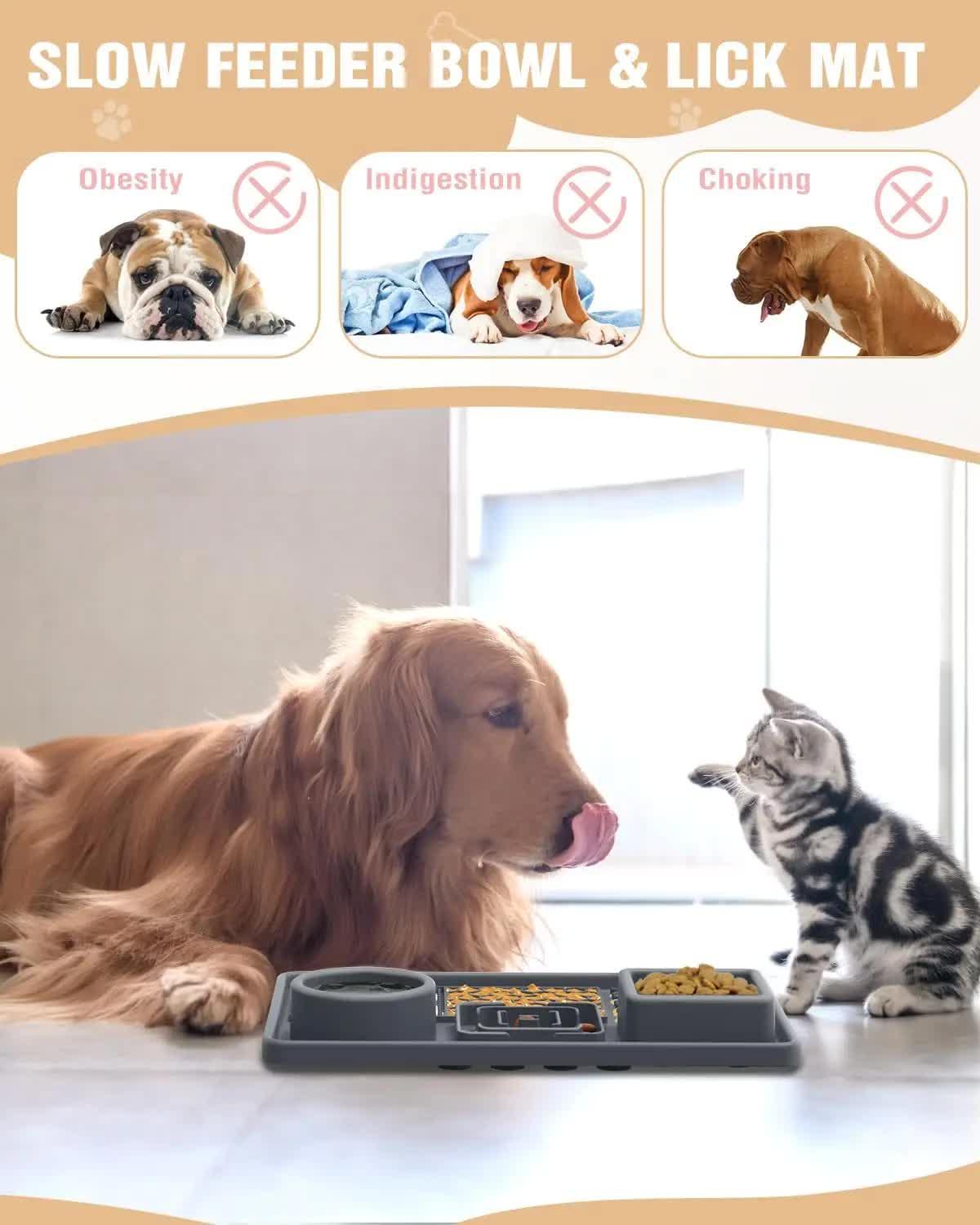 Brown Multi-Functional Pet Slow Feeder Lick Mat – Food-Grade Silicone