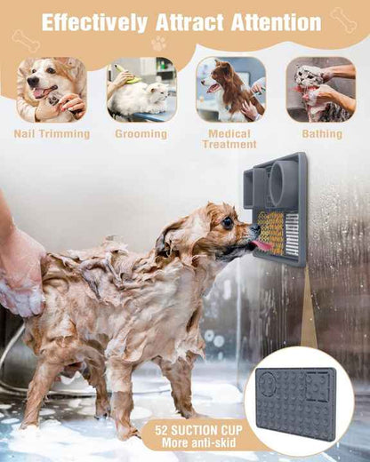 Black Multi-Functional Pet Slow Feeder Lick Mat – Food-Grade Silicone