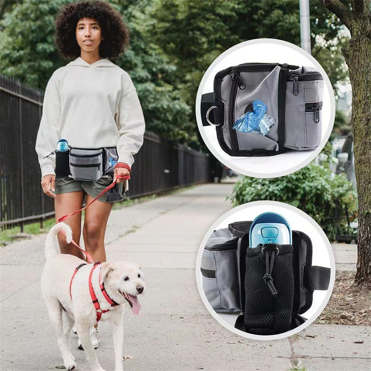 Dog Training Belt Bag with Water Bottle Holder – Grey