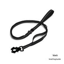 Black Shock Absorbing Dog Leash – 135cm with Reflective Stitching