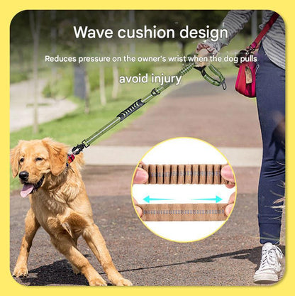 Black Shock Absorbing Dog Leash – 135cm with Reflective Stitching