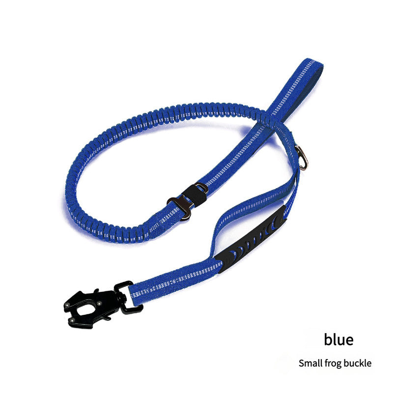 Blue Shock Absorbing Dog Leash – 135cm with Reflective Stitching