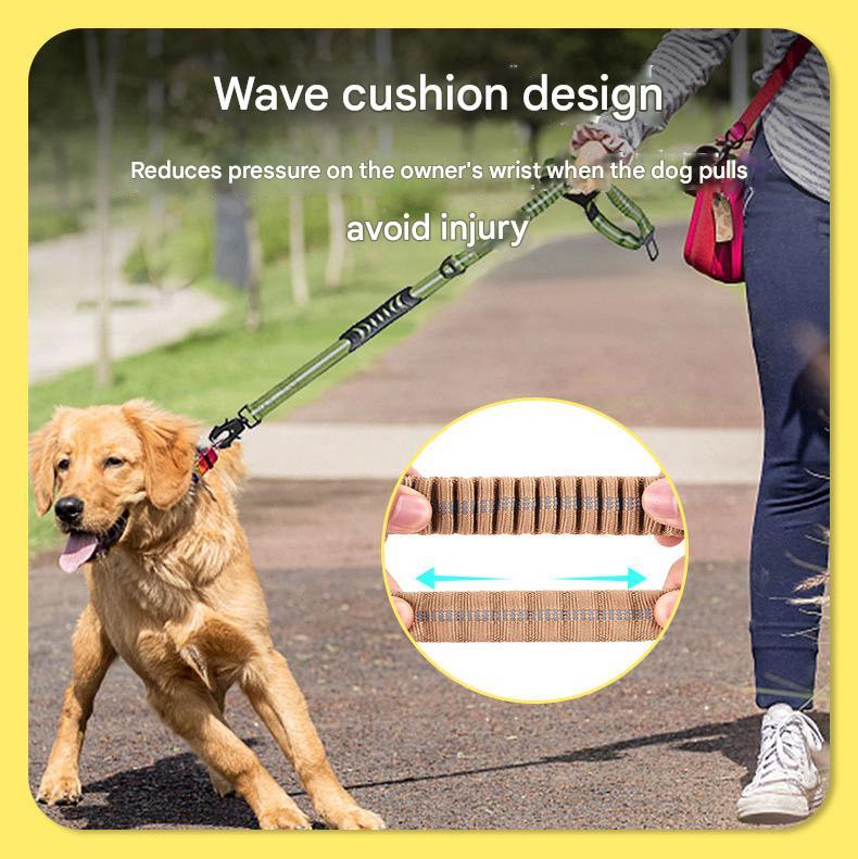 Blue Shock Absorbing Dog Leash – 135cm with Reflective Stitching