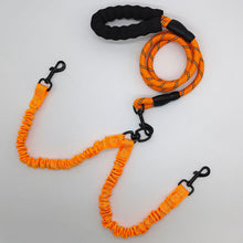 Orange Double-Ended Dog Leash Coupler – Tangle-Free, Walk Two Dogs