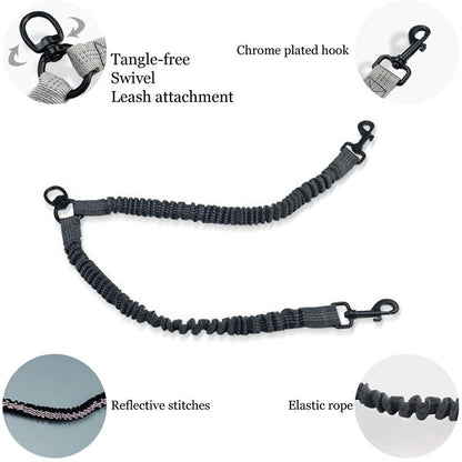 Orange Double-Ended Dog Leash Coupler – Tangle-Free, Walk Two Dogs