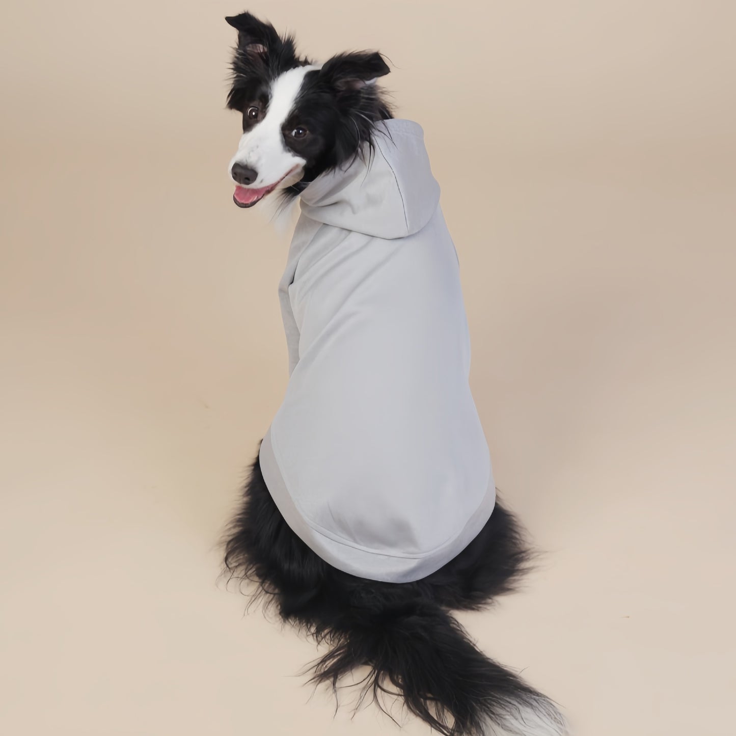 Grey Classic Dog Sweatshirt with Hood & Drawstrings – Size XL