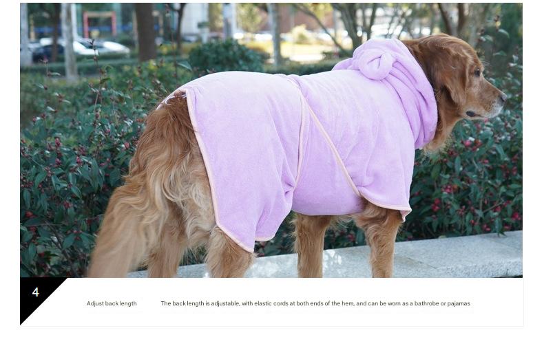Green Hooded Dog Bathrobe – Super Absorbent Coral Fleece, Size S