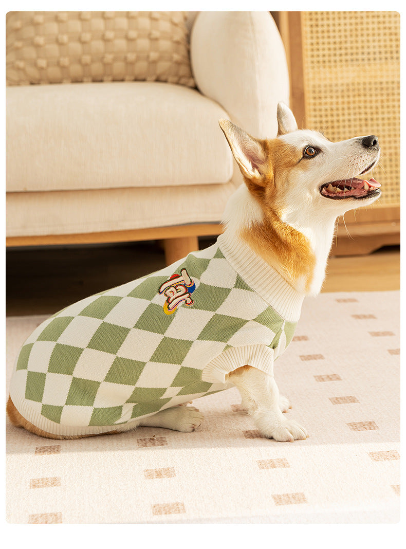 Classic Argyle Dog Sweater - Size M