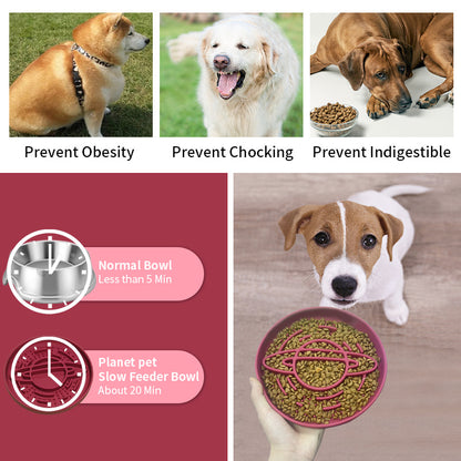 Apricot Silicone Planet Slow Feeder Dog Bowl – 2-in-1 Anti-Choke & Lick Mat