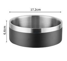 Black & Silver Premium 304 Stainless Steel Pet Bowl – 946ml, Non-Slip & Anti-Tip