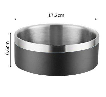 Black & Silver Premium 304 Stainless Steel Pet Bowl – 946ml, Non-Slip & Anti-Tip