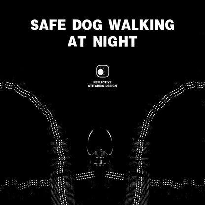 Black 3-in-1 Tangle-Free Dog Leash for 1-3 Dogs – Bungee Coupler, Reflective & Padded Handle