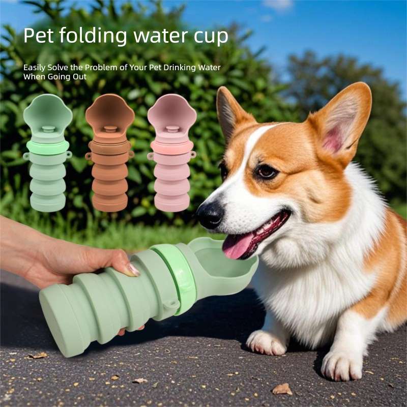 Portable Collapsible Pet Water Bottle for Dogs – Food-Grade Silicone Travel Dispenser