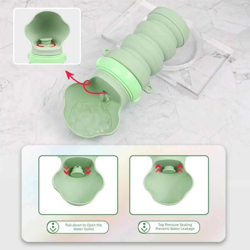 Portable Collapsible Pet Water Bottle for Dogs – Food-Grade Silicone Travel Dispenser