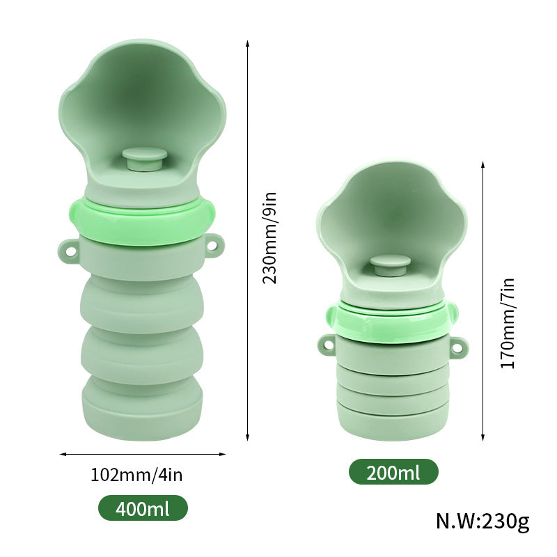 Portable Collapsible Pet Water Bottle for Dogs – Food-Grade Silicone Travel Dispenser