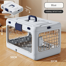 Blue Foldable Pet Carrier Crate – Breathable, Cats & Small Dogs up to 10kg