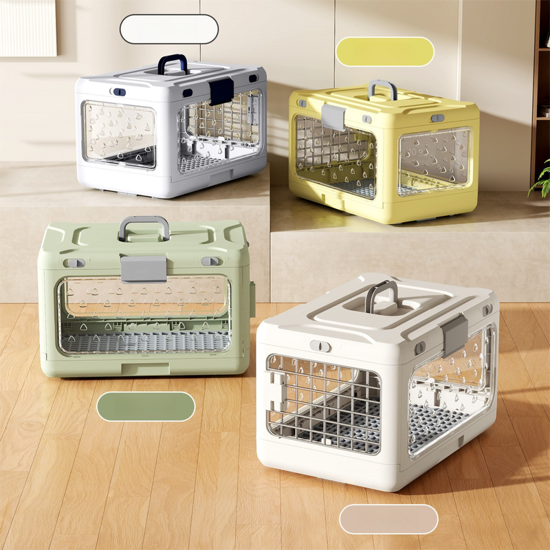 Blue Foldable Pet Carrier Crate – Breathable, Cats & Small Dogs up to 10kg